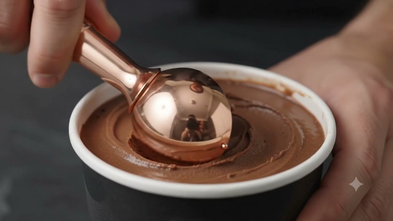 Open pint of Noir dark chocolate ice cream
